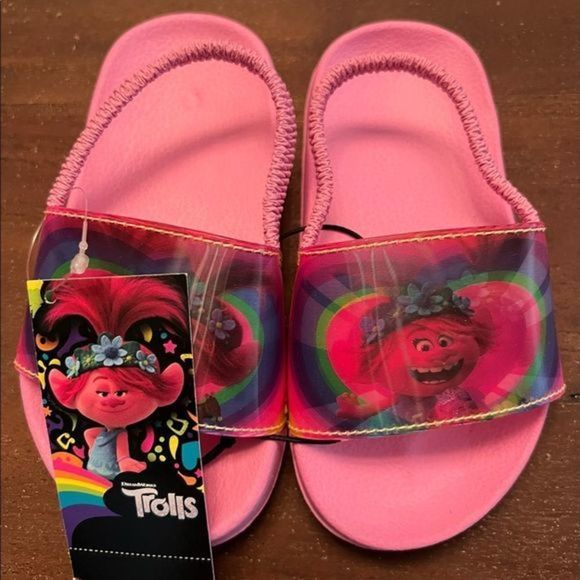 𝅺TROLLS Slides with Back Elastic Strap - Picture 1 of 3